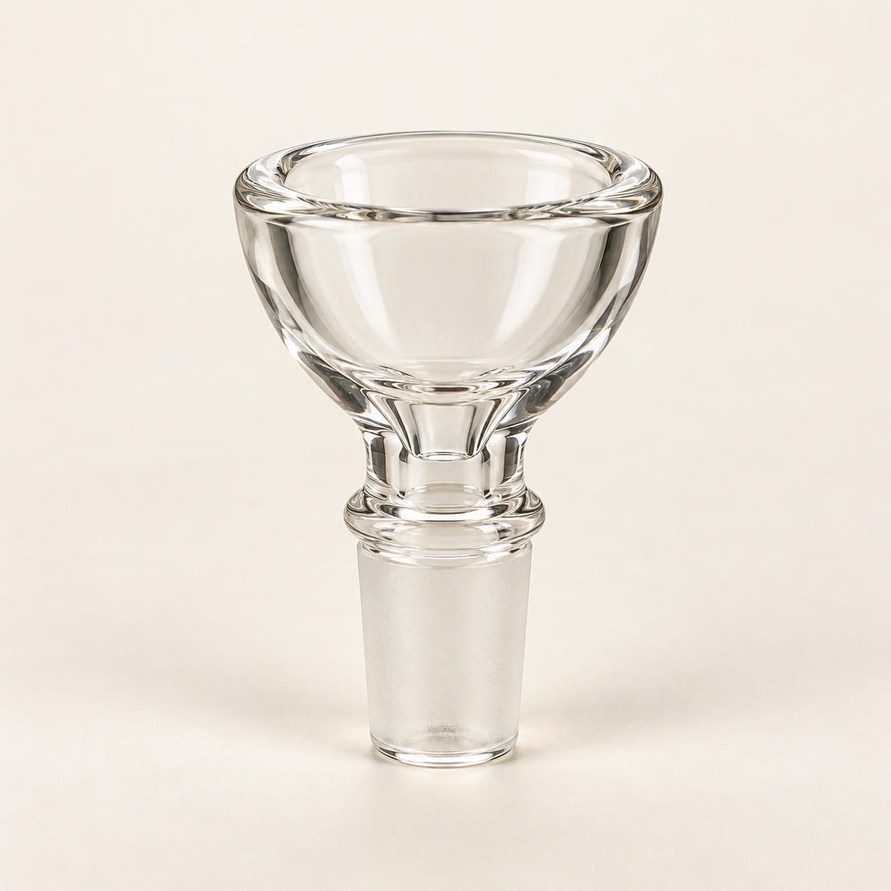 Original AI-generated visual direction of a generic premium clear glass bowl