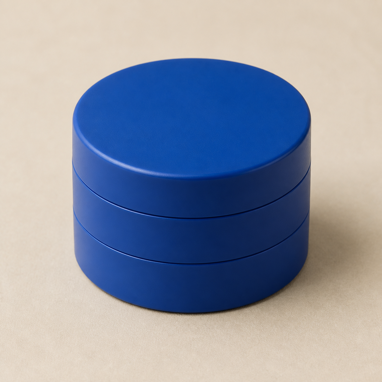 AI-generated illustrative preview of a generic blue three-piece grinder